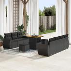 vidaXL 10-delige Tuinbankenset met kussens poly rattan, Verzenden, Nieuw, Rotan