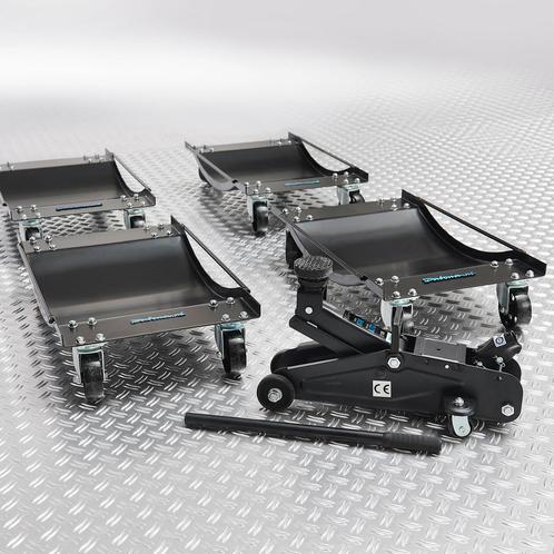 Datona Automover set van 4 stuks en krik - Datona - Zwart, Auto diversen, Auto-accessoires, Nieuw, Ophalen of Verzenden
