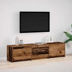 vidaXL TV-kast met LED met lade Oudhout 165 x 34 x 40 cm, Minder dan 50 cm, Verzenden, Nieuw, Minder dan 100 cm