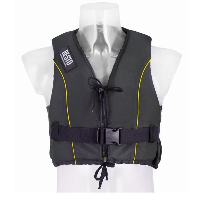 Zwemvest Besto Dinghy Zipper 50N All Black / Yellow-Small 50, Watersport en Boten, Watersportkleding, Nieuw, Ophalen of Verzenden