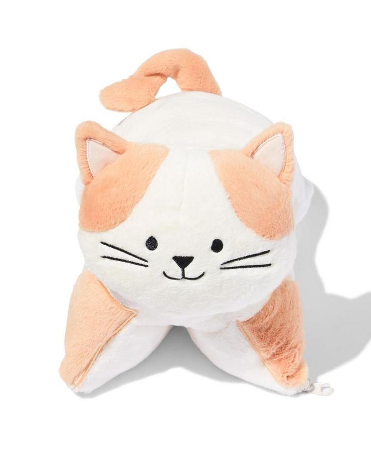 HEMA Kussenknuffel met plaid kat van €14.99 voor €10 sale, Huis en Inrichting, Woonaccessoires | Plaids en Woondekens, Nieuw, Verzenden