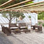 vidaXL 8-delige Loungeset met kussens poly rattan bruin, Tuin en Terras, Tuinsets en Loungesets, Nieuw, 8 zitplaatsen, Loungeset