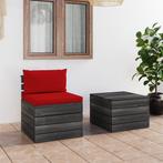 vidaXL 2-delige Loungeset met kussens pallet massief, Tuin en Terras, Verzenden, Nieuw, 2 zitplaatsen, Loungeset