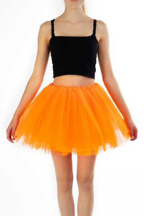 KIMU® Tutu Oranje Tule Rokje XS S 140 146 152 158 164 Fluor, Kleding | Dames, Carnavalskleding en Feestkleding, Kleding, Nieuw