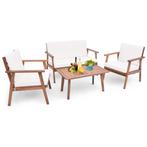 LIVSK 4-delige Acaciahouten Terrasmeubelset - Loveseat en Ee, Tuin en Terras, Verzenden, Nieuw