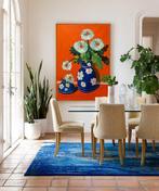 E. García - FLORES SOBRE FONDO NARANJA XL (NO RESERVE)