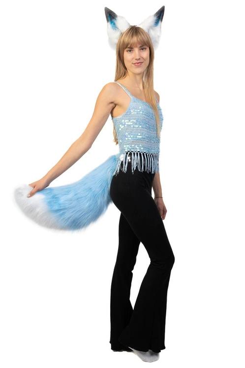 Haarband Furry Oren Staart Set Lichtblauw Wit Kat Poes Vos D, Kleding | Dames, Carnavalskleding en Feestkleding, Accessoires, Nieuw