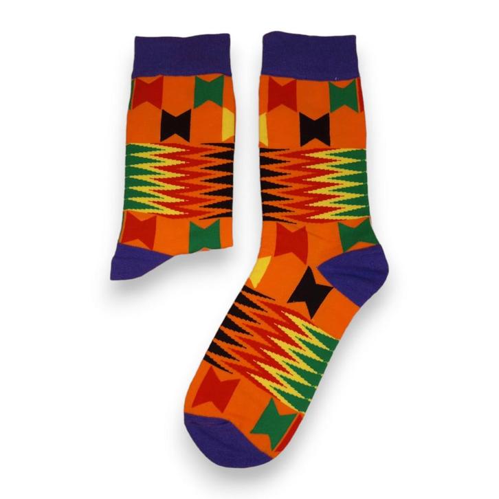 Afrikaanse sokken / Afro sokken / Kente sokken - Oranje, Kleding | Dames, Sokken en Kousen, Nieuw, Ophalen of Verzenden