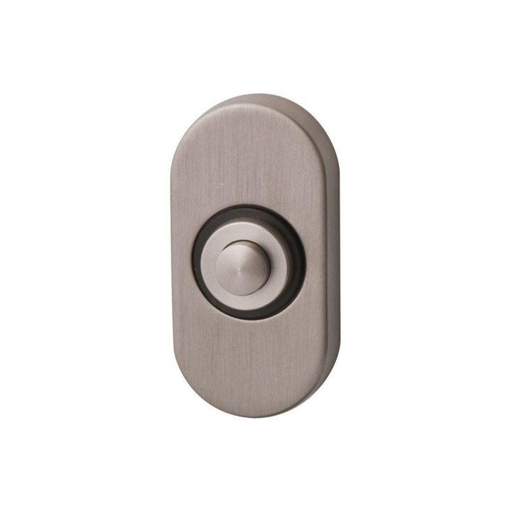 Beldrukker PBA ovaal met vlakke achterzijde - RVS, Huis en Inrichting, Deurbellen, Nieuw, Verzenden