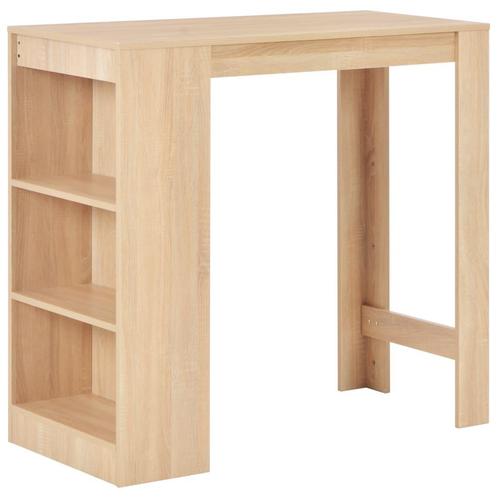 vidaXL Bartafel met schap 110x50x103 cm eikenkleurig, Huis en Inrichting, Tafels | Eettafels, Nieuw, Verzenden