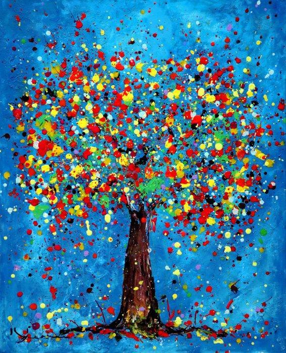 Kspersee - Flower tree, Antiek en Kunst, Kunst | Schilderijen | Modern