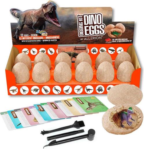 Allerion Dino Graaf Kit - 12 Dino Eieren – Speelset -, Kinderen en Baby's, Speelgoed | Overig, Nieuw, Ophalen of Verzenden