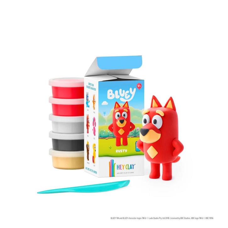 Hey Clay - Rusty LIMITED EDITION BLUEY - 5 potjes, Kinderen en Baby's, Speelgoed | Overig