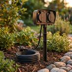 Grondspies met 2x stopcontacten | 1,5 meter kabel, Ophalen of Verzenden, Nieuw, Spots