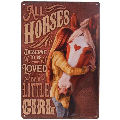 Metalen Plaatje - Paard Knuffel - All Horses Deserve To Be L, Huis en Inrichting, Woonaccessoires | Tekstborden en Spreuken, Nieuw
