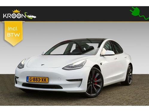 Tesla Model 3 Performance 513PK AWD 75kWh, Auto's, Tesla, Lease, Automaat, Hatchback, Elektrisch, Plug-in hybride, Bluetooth
