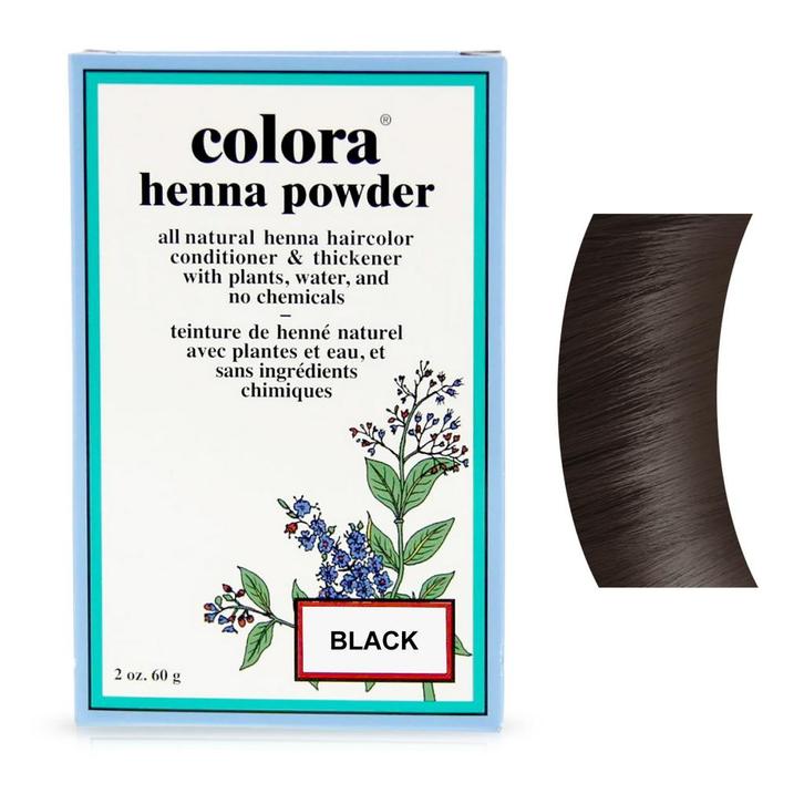 Colora Henna  Kleurpoeder  Black  60 gr, Sieraden, Tassen en Uiterlijk, Uiterlijk | Haarverzorging, Nieuw, Verzenden
