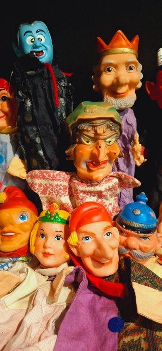 Onbekend - Speelgoed 21 vintage had/poppenkast poppen -, Antiek en Kunst, Antiek | Overige Antiek
