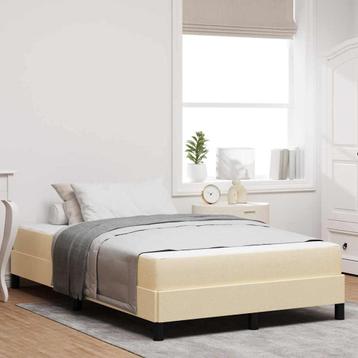 vidaXL Boxspring bed met matras Crème 120 x 190 cm Stof beschikbaar voor biedingen