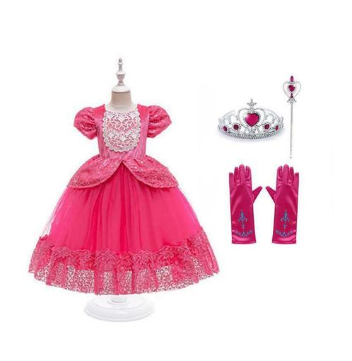 Cinderella-Roze prinsessenjurk-92,98,104,110,116,122,128,134, Kinderen en Baby's, Carnavalskleding en Verkleedspullen, Meisje