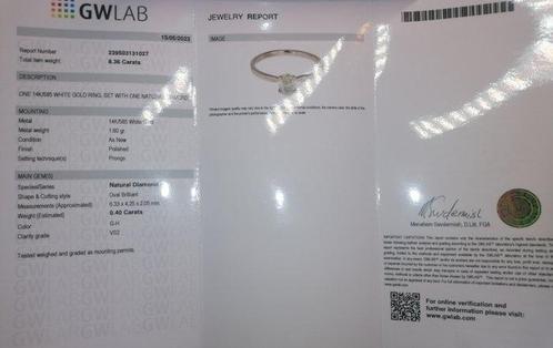 Ring - 14 karaat Witgoud - 0.40ct. tw. Diamant (Natuurlijk), Sieraden, Tassen en Uiterlijk, Ringen