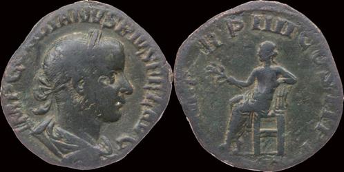 238-244ad Roman Gordian Iii sestertius Apollo seated left..., Postzegels en Munten, Munten | Europa | Niet-Euromunten, Verzenden