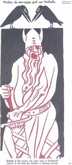 Het succes van Wodan in Nazi-Duitsland op spotprent, Antiek en Kunst, Kunst | Litho's en Zeefdrukken, Verzenden