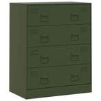 Olijfgroen Dressoir 67cm | Tweedekansje | 60% Korting, Huis en Inrichting, Kasten | Dressoirs, Nieuw, Metaal, Met lade(s), 25 tot 50 cm