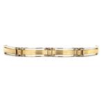 Gouden schakel armband bicolour 21 cm 14 karaat, Sieraden, Tassen en Uiterlijk, Armbanden, Verzenden, Zo goed als nieuw, Goud