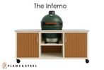 buitenkeuken The Inferno staal, composiet kamado S,M en L, Tuin en Terras, Buitenkeukens, Houtskool, Vrijstaand, Flame & Steel