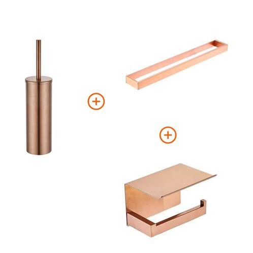 Toilet accessoires set Copper exclusief met beugel, Doe-het-zelf en Verbouw, Sanitair, Verzenden