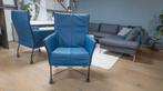 Fauteuil Montis Charly  met wiel Blauw leer, Ophalen of Verzenden, Zo goed als nieuw, 75 tot 100 cm, Leer