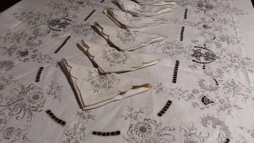 Tafelkleed (13) - 275 cm - 175 cm - Oude borduursels, Antiek en Kunst, Antiek | Kleden en Textiel
