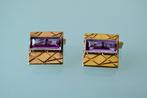 Zilver - Manchetknopen - Goud vergulde Art Deco