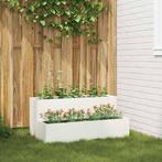 vidaXL Tuin Bloempot Wit 100 x 60 x 45 cm Staal, Verzenden, Nieuw, Metaal, 60 tot 100 cm