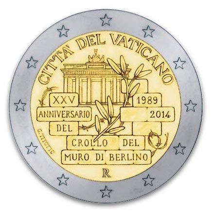 Vaticaan 2 Euro Berlijnse Muur 2014, Postzegels en Munten, Munten | Europa | Euromunten, Verzenden