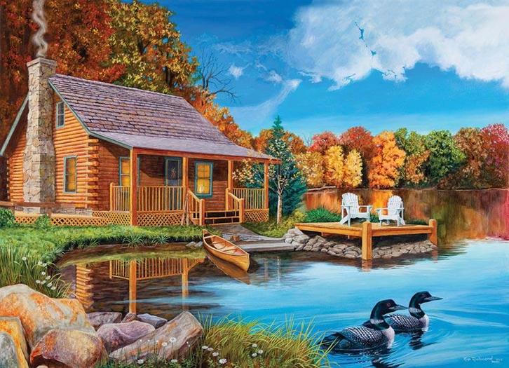 Cobble Hill legpuzzel XXL Loon Lake van €18,99 voor €13,30, Hobby en Vrije tijd, Denksport en Puzzels, Ophalen of Verzenden