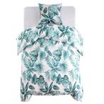 vidaXL Dekbedovertrekset bladeren 140x200/60x70 cm groen, Verzenden, Nieuw, Groen