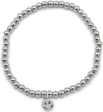 Armband - Smiley - Zilverkleurig, Staal, Verzenden, Nieuw, Met bedels of kralen