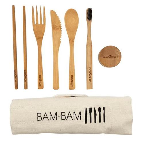 Cookut Bam-Bam; bamboe houten bestek set 6-delig, Huis en Inrichting, Keuken | Servies, Verzenden