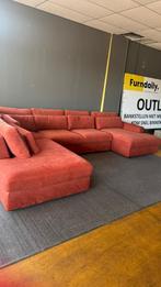 U Bank Gent rood oranje sofa hoekbank 4 delig elementen, Huis en Inrichting, Banken | Complete zithoeken, Ophalen, Nieuw, Stof