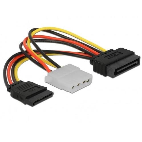 SATA (m) - SATA (v) en Molex (v) splitter - 0,15, Computers en Software, Harde schijven, Ophalen of Verzenden