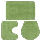 vidaXL Badmattenset stof groen 3-delig, Huis en Inrichting, Badkamer | Badtextiel en Accessoires, Nieuw, Verzenden