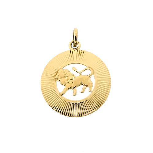 Gouden sterrenbeeld hanger; Leeuw | Fabiola (kettinghanger), Sieraden, Tassen en Uiterlijk, Bedels, Gebruikt, Overige merken, Goud