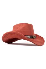 Cowboyhoed Rood Gevlochten Band Rode Cowboy Western Hoed Vle, Ophalen of Verzenden, Nieuw, Carnaval