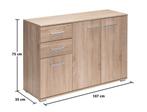 Dressoir Alba MDF-Eiken 107x75x35cm (Meubelen, Interieur), Huis en Inrichting, Verzenden, Nieuw