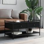 vidaXL Salontafel 99x50x50 cm bewerkt hout zwart, Verzenden, Nieuw, Overige houtsoorten, 50 tot 100 cm
