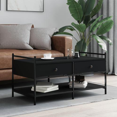 vidaXL Salontafel 99x50x50 cm bewerkt hout zwart, Huis en Inrichting, Tafels | Salontafels, 50 tot 100 cm, Nieuw, Overige houtsoorten