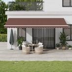 vidaXL Luifel handmatig uittrekbaar 600x350 cm bruin, Tuin en Terras, Verzenden, Nieuw