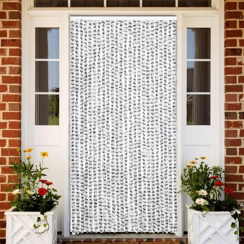 vidaXL Vliegengordijn 100x200 cm chenille lichtgrijs en, Huis en Inrichting, Stoffering | Gordijnen en Lamellen, Grijs, Nieuw